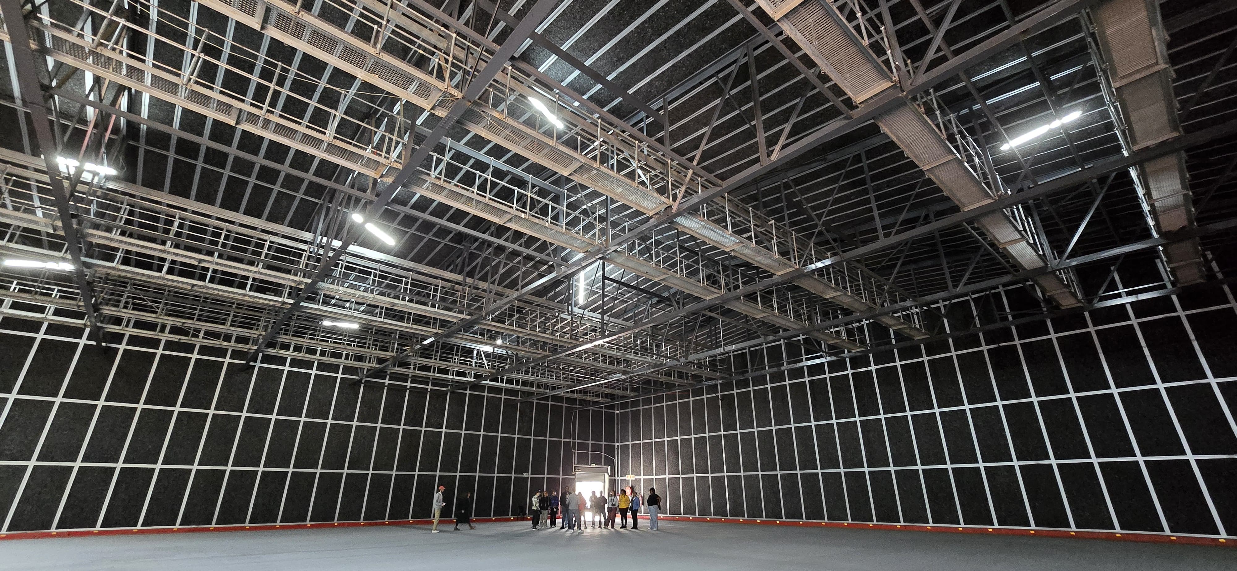 Stage 2 interior, crew shown for scale